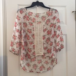 Flower print flowey shirt